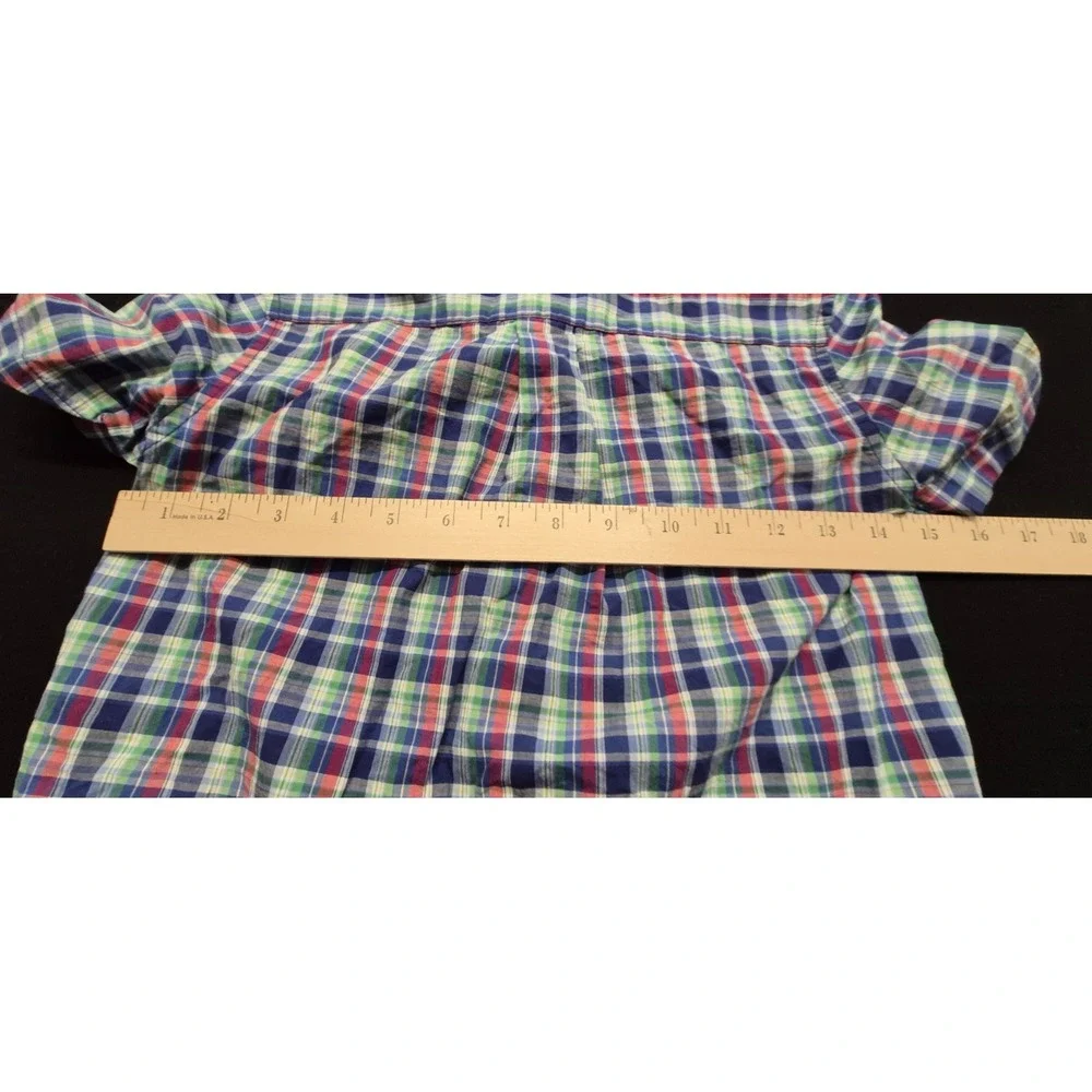Ralph Lauren boy's multi-color plaid‎ short sleeve button up dress shirt sz. 6